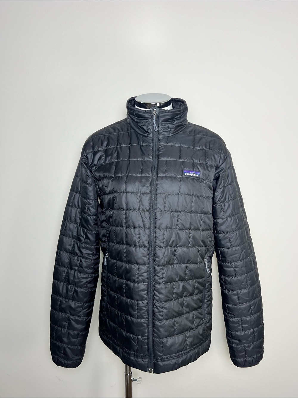 Patagonia Nano Puff Jacket Mens Medium Black Full Zip Insulated Outdoor EUC
